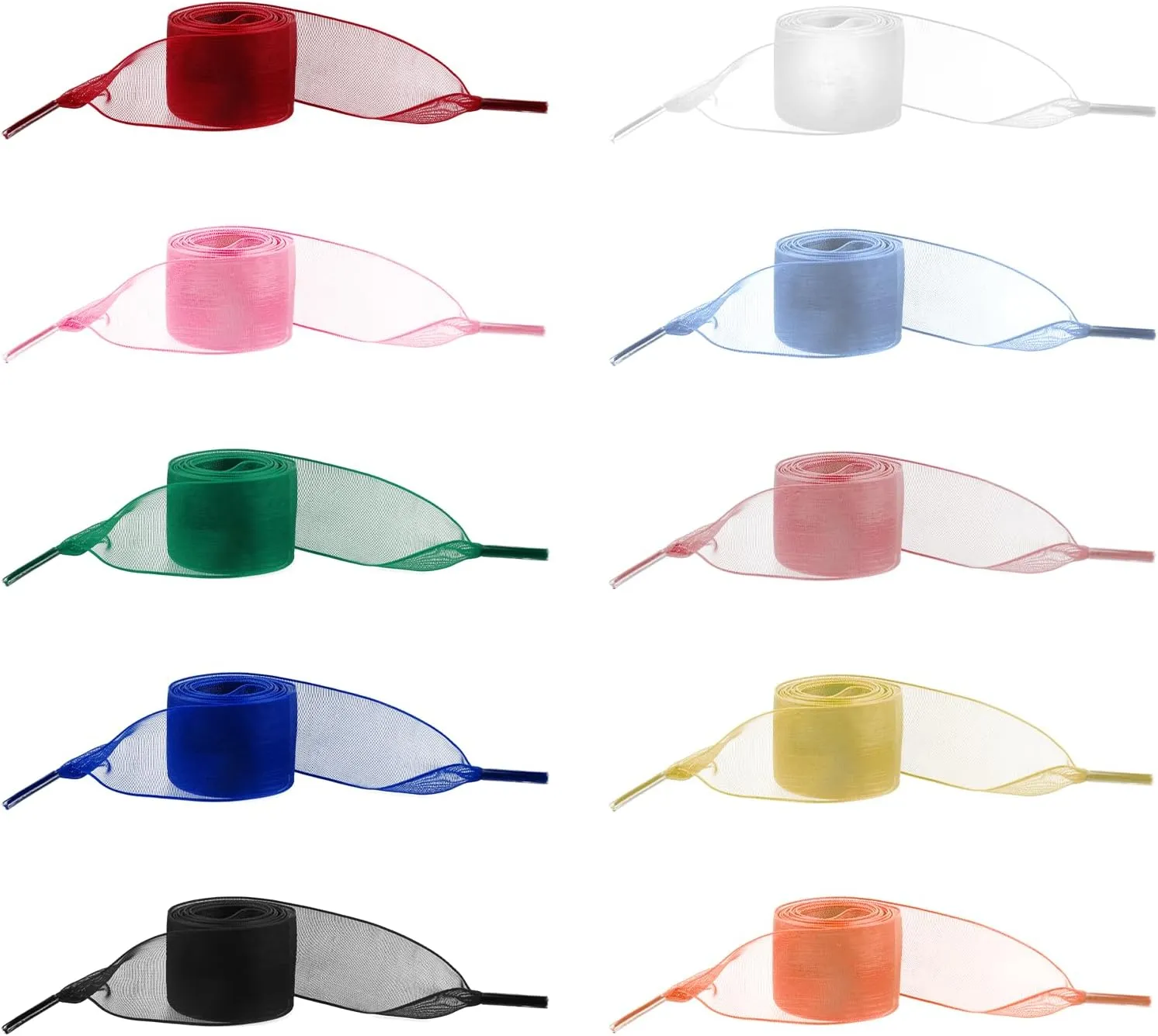 10 Pairs Shoe Laces, Soft Silk Satin Shoelaces Snow Yarn Fashion Ribbon Shoestrings Colorful Shoe Ties (10 Colors)