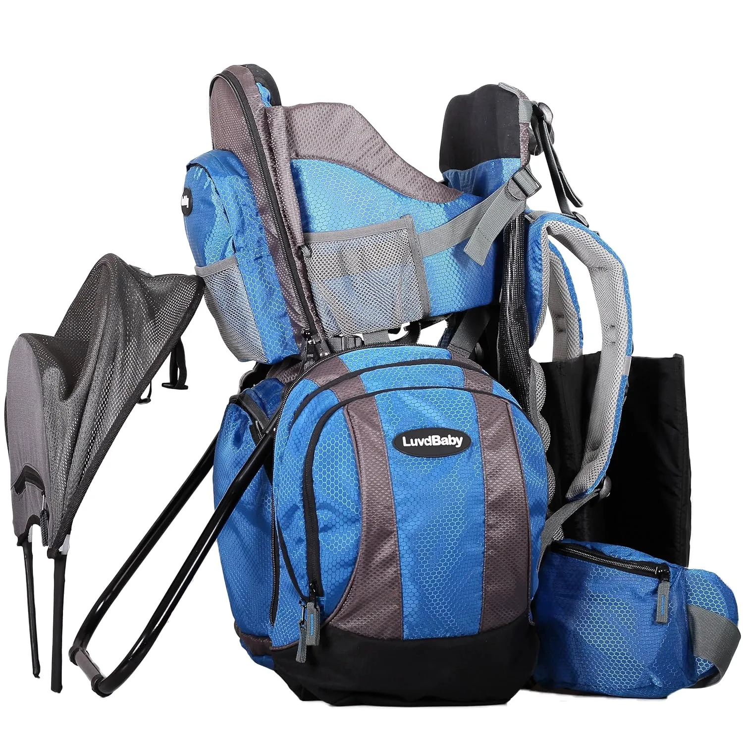 2-in 1 Baby Backpack Carrier - Ergonomic Toddler Hiking/Baby Hiking Backpack Carrier with Removable Bag, Diaper Change Pad, Insulated Pocket   Rain and Sun Hood to Protect Your Child