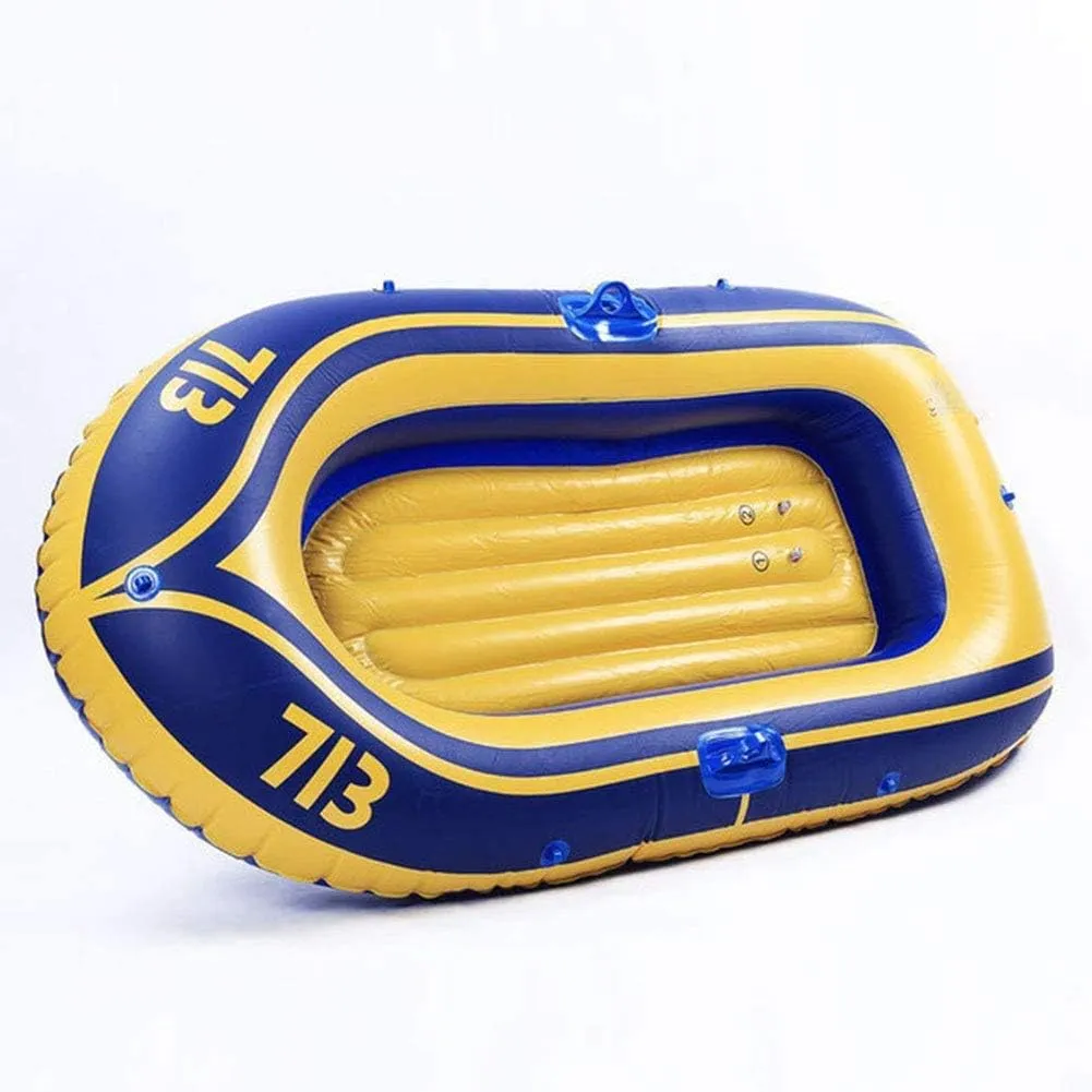 2 Person Inflatable Boat, Folding Inflatable Dinghy Rowing Boats, Fishing Set Water Sports Kayaks, Canoe with Paddle,L