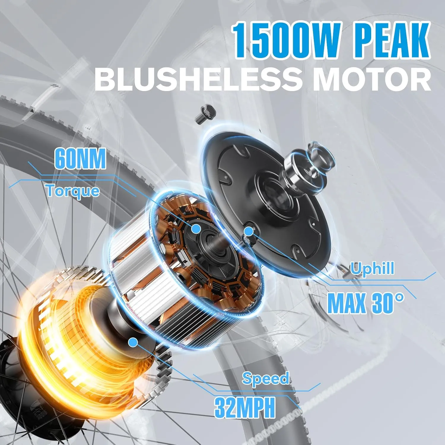27.5" Electric Bike for Adults,48V15AH 750W Mountain Bike,32MPH Electric Bicycle,21 Speed Bicycle,Bikes for Men