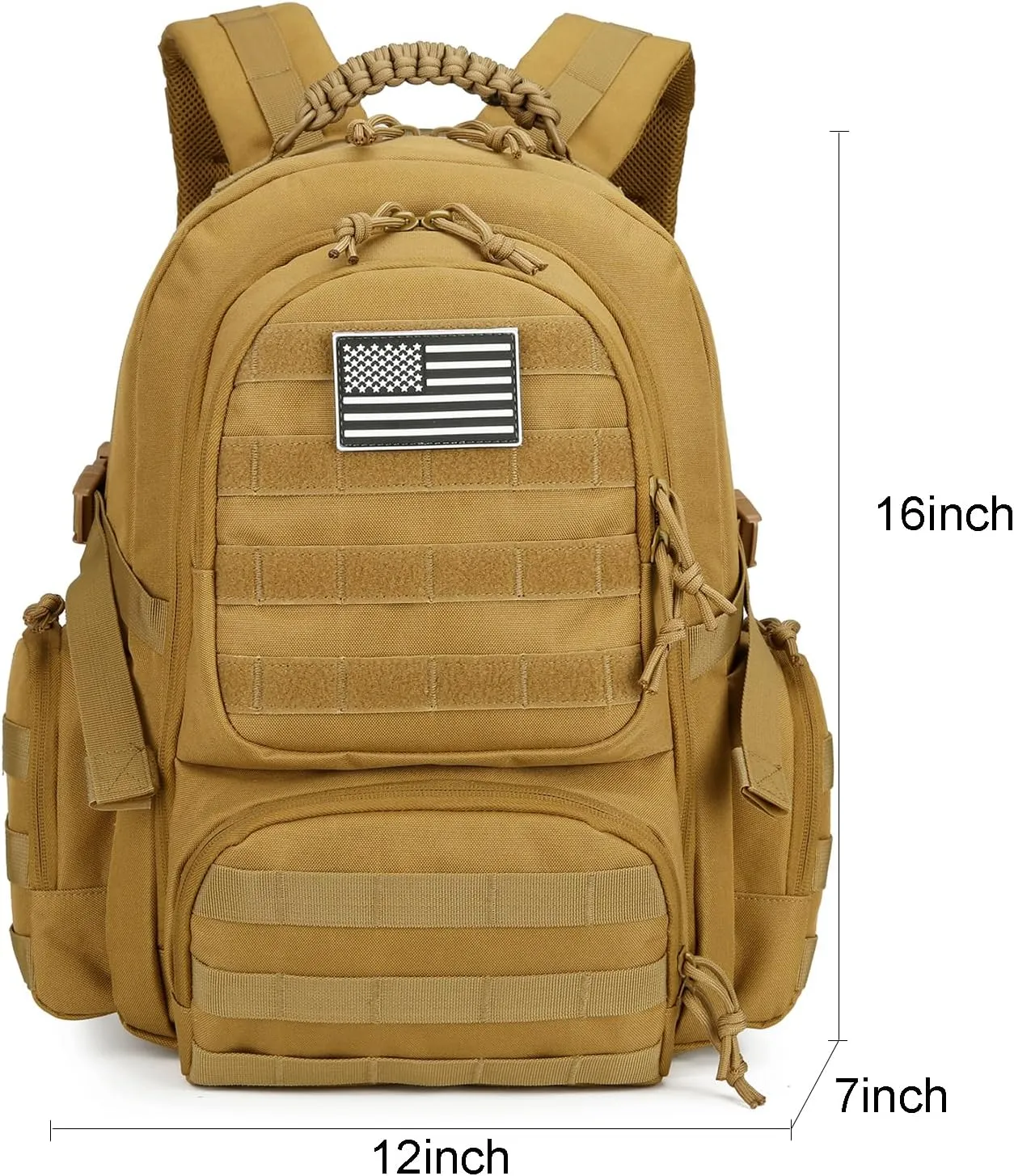 30L Military Tactical Backpack for Men 3 day Assault Pack Molle Daypack Army Hiking Rucksack (Khaki)