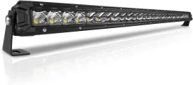 32 Inch LED Light Bar Single Row Flood & SpotBeam Combo 30000LM Off Road LED Light Bar Driving Light for Pickup SUV ATV UTV Truck Roof Bumper