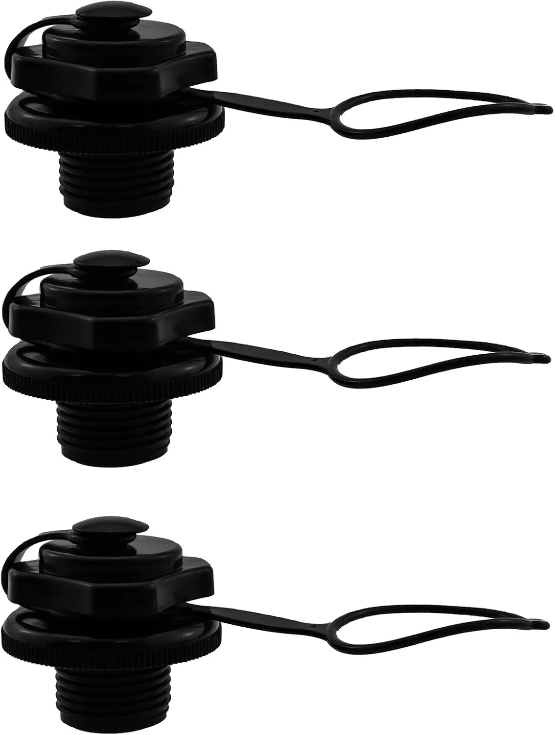 3PCS Black Kayak Inflator Valve Air Nozzle Inflatable Boat Air Valve Inflatable Boat Screw Air Plug for Inflatable Kayak Replacement Part