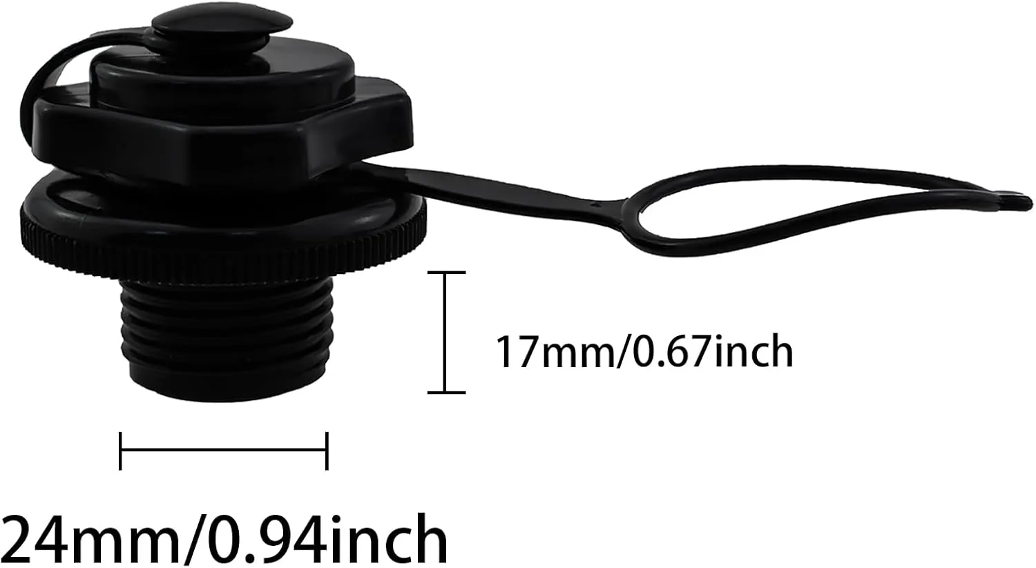3PCS Black Kayak Inflator Valve Air Nozzle Inflatable Boat Air Valve Inflatable Boat Screw Air Plug for Inflatable Kayak Replacement Part