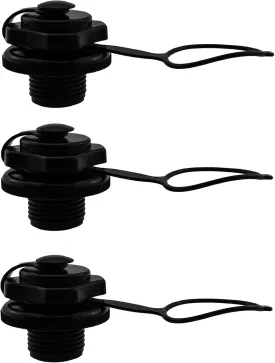 3PCS Black Kayak Inflator Valve Air Nozzle Inflatable Boat Air Valve Inflatable Boat Screw Air Plug for Inflatable Kayak Replacement Part