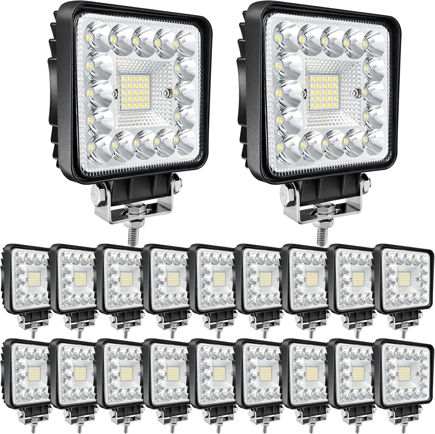 4 Inches LED Light Pods, 120W 10000lm 12V 24V Work Lights for Truck Tractor ATV UTV RV Boat Pickup Golf Cart LED Off Road Driving Lights, 20Pack