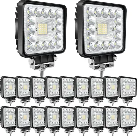 4 Inches LED Light Pods, 120W 10000lm 12V 24V Work Lights for Truck Tractor ATV UTV RV Boat Pickup Golf Cart LED Off Road Driving Lights, 20Pack