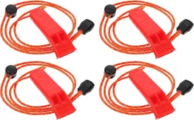 4 Pcs Emergency Whistles with Adjustable Lanyard, Safety Survival Whistles, Loud Plastic Whistles Boat Floating Marine Whistle for Fishing Hiking Kayaking Camping Safety & Survival Equipment