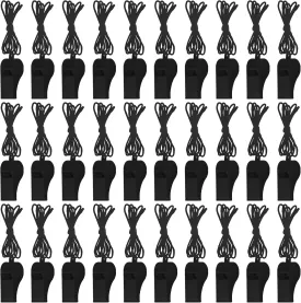 50 Pieces Plastic Whistles with Lanyard Loud Crisp Sound Whistles Bulk for School Trainning Christmas Birthday Party Goody Bag Fillers Party Noisy Whistles