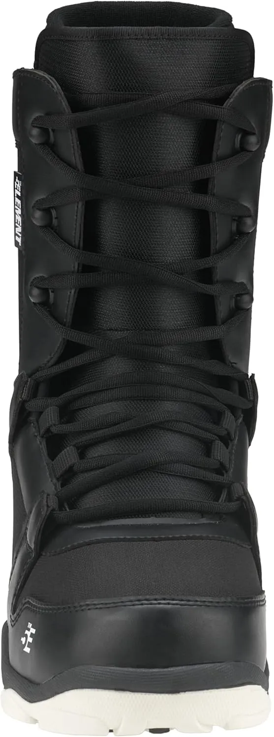 5th Element ST Lace and Dial Snowboard Boots for Men - Black Compatible with Strap Snowboard Bindings- Waterproof Liners -All Mountain Snowboarding Men Size