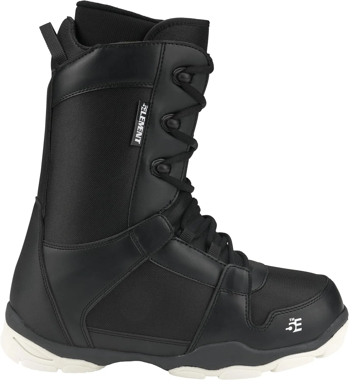 5th Element ST Lace and Dial Snowboard Boots for Men - Black Compatible with Strap Snowboard Bindings- Waterproof Liners -All Mountain Snowboarding Men Size
