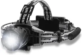 600000 LM LED Headlamp, Super Bright Zoomable Sensor Hunting Head Lamp, 4 Modes & IPX7 Waterproof Headlamps Rechargeable, 90 Adjustable Headlamp, Suitable for Hunting, Fishing, and Running