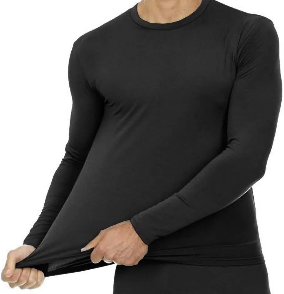 9M Mens Ultra Soft Thermal Shirt - Compression Baselayer Crew Neck Top - Fleece Lined Long Sleeve Underwear