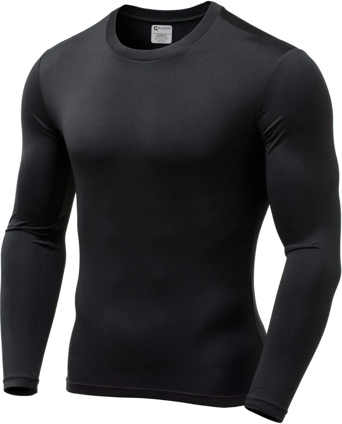 9M Mens Ultra Soft Thermal Shirt - Compression Baselayer Crew Neck Top - Fleece Lined Long Sleeve Underwear