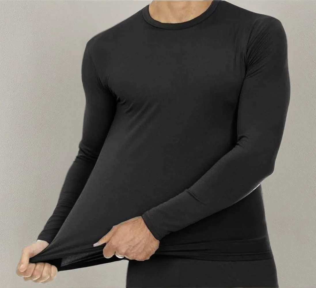 9M Mens Ultra Soft Thermal Shirt - Compression Baselayer Crew Neck Top - Fleece Lined Long Sleeve Underwear