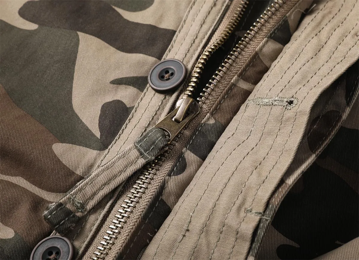 Admitted &Feeling Men's camo Military Jacket Cargo Stand Collar Bomber Jackets Coat