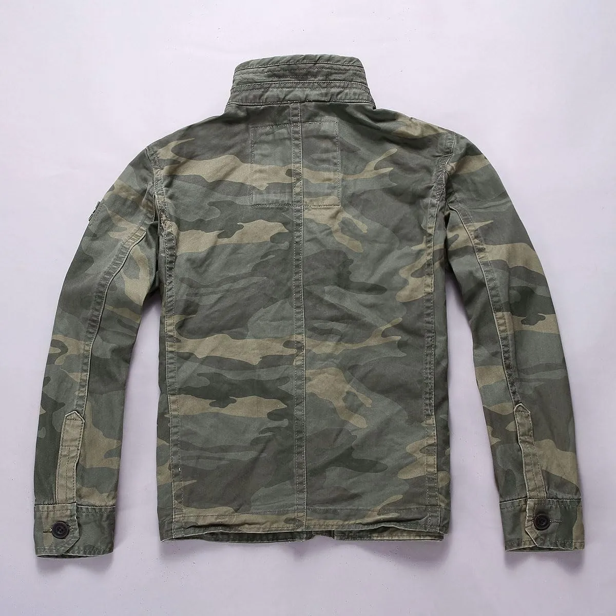 Admitted &Feeling Men's camo Military Jacket Cargo Stand Collar Bomber Jackets Coat
