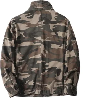 Admitted &Feeling Men's camo Military Jacket Cargo Stand Collar Bomber Jackets Coat