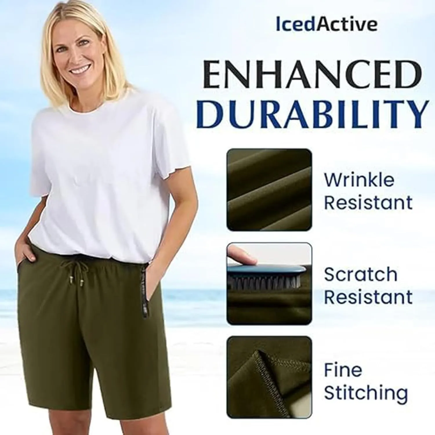 Airyflex Shorts, Airy Flex Shorts for Women, Iced Active, Onavee, Icedactive - Women's Ice Silk Quick Drying Stretch Short