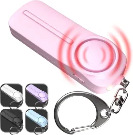 Alarm Keychain for Women Self Defense  130 dB Loud Siren Whistle - Personal Safety Protection Device with LED Light  Safesound Emergency Security Alert Key Chain to Carry by WETEN (Pink)