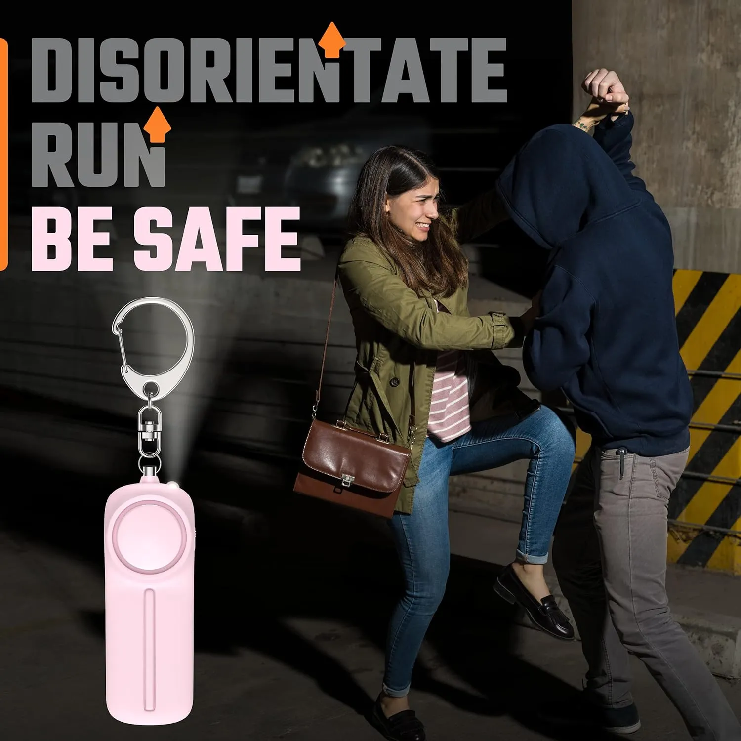 Alarm Keychain for Women Self Defense  130 dB Loud Siren Whistle - Personal Safety Protection Device with LED Light  Safesound Emergency Security Alert Key Chain to Carry by WETEN (Pink)