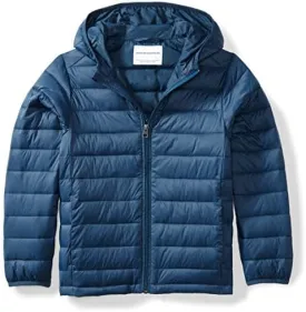 Amazon Essentials Boys and Toddlers' Lightweight Water-Resistant Packable Hooded Puffer Jacket