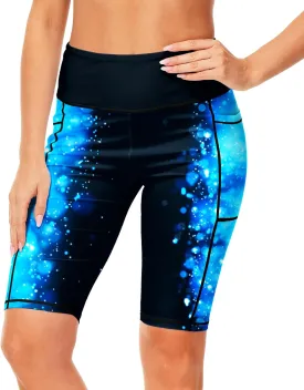 AOBUTE Womens 9"/10"/11" Long Swim Board Shorts High Waisted UPF 50  Biker Shorts with Pockets