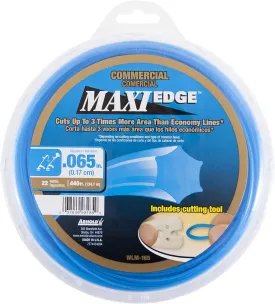 Arnold WLM-165 Maxi-Edge Commercial Grade String Trimmer Line with Cutting Tool, Universal Fit, 22 Refills, .065-Inch x 440-Foot, Blue