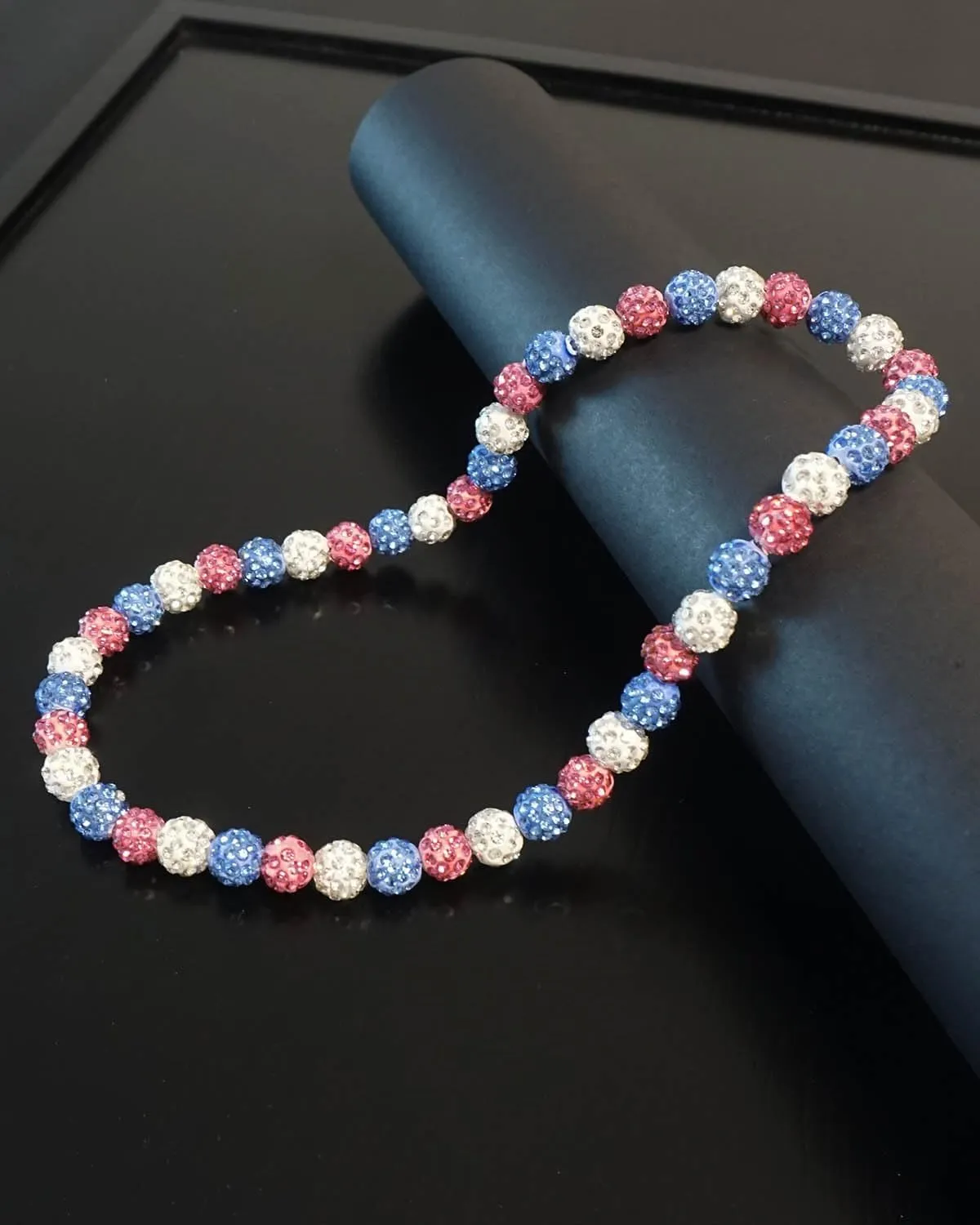 Baseball Bead Necklace for Men, 16/18/20" Ice Necklace Cool Gifts, Rhinestone Bling Inspired Sports Jewelry Gift