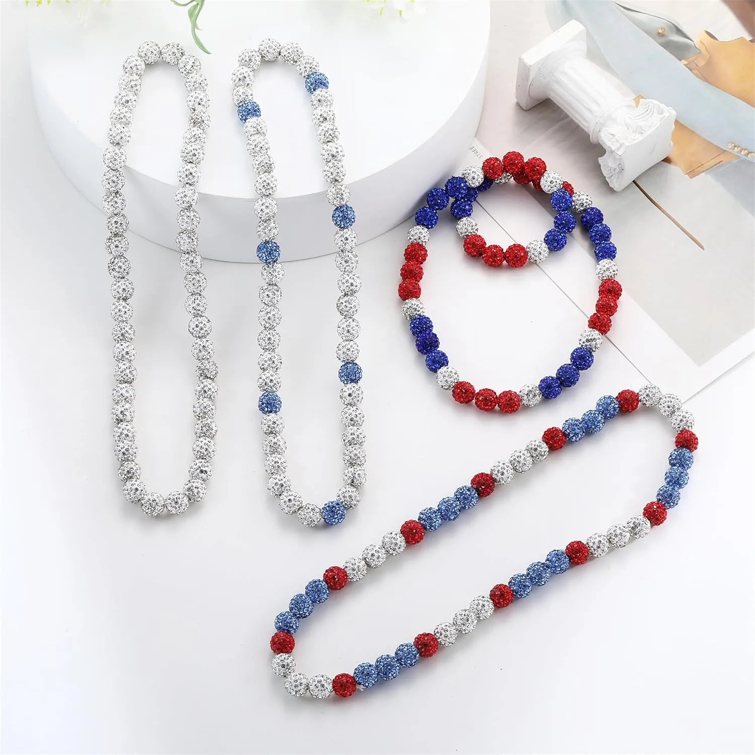 Baseball Beaded Chain Necklace for Men,Bling Ice Collection Baseball Necklace Gifts for Boys,Diamond Rhinestone Discoball Baseball Dirp Accessories Necklace Gifts for Baseball Team Lovers