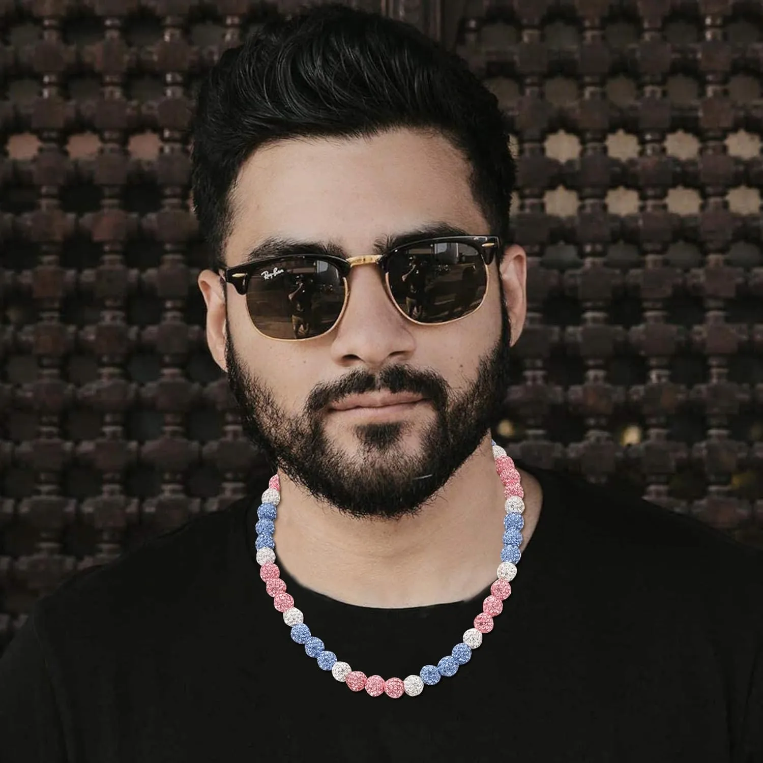 Baseball Beaded Chain Necklace for Men,Bling Ice Collection Baseball Necklace Gifts for Boys,Diamond Rhinestone Discoball Baseball Dirp Accessories Necklace Gifts for Baseball Team Lovers