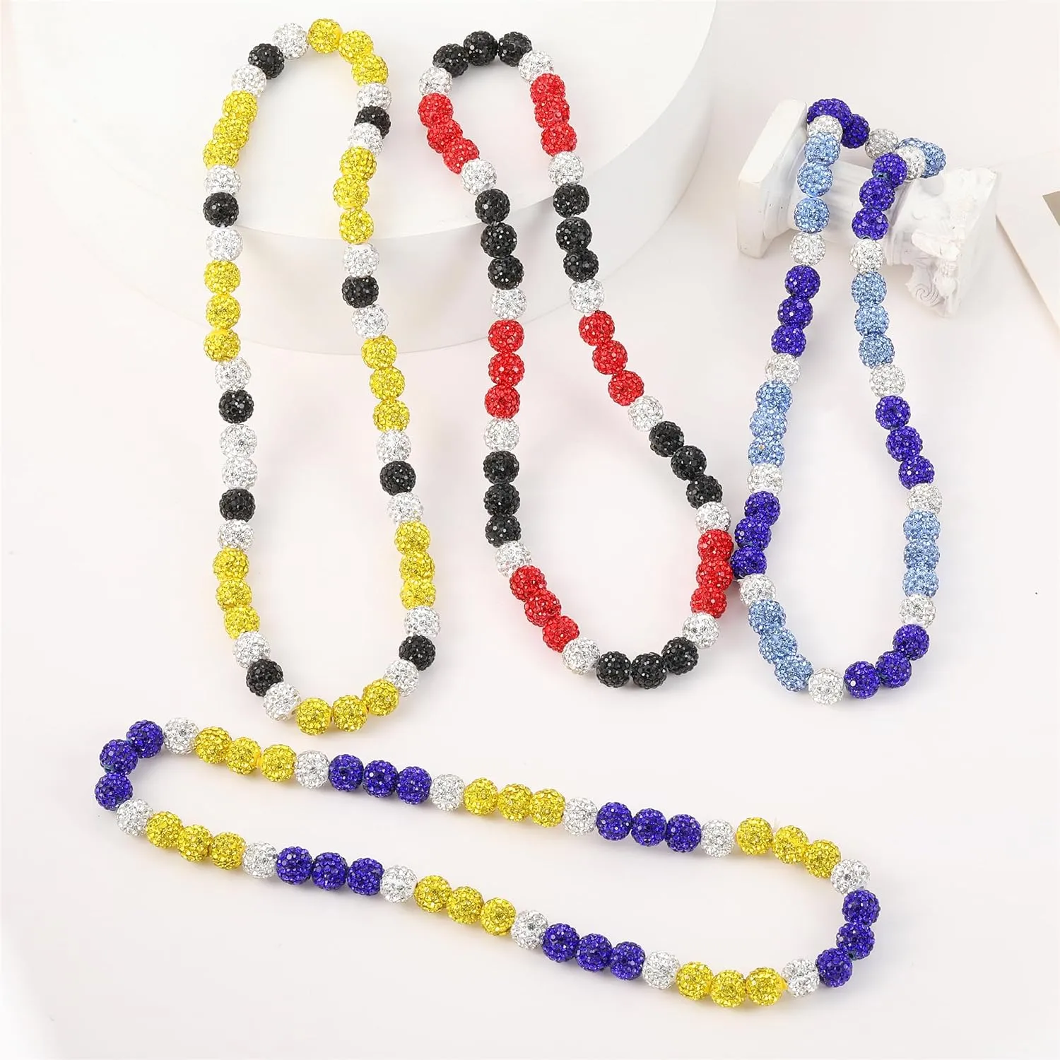 Baseball Beaded Chain Necklace for Men,Bling Ice Collection Baseball Necklace Gifts for Boys,Diamond Rhinestone Discoball Baseball Dirp Accessories Necklace Gifts for Baseball Team Lovers