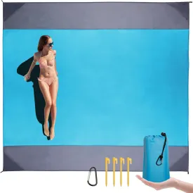 Beach Blanket Waterproof Sandproof: Beach Mat Sand Free Waterproof Sand Picnic Blanket with 4 Stakes & 4 Corner Pocket Blanket Beach Essentials for Travel Camping, 82.778.7 Blue L