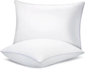 Bed Pillows for Sleeping 2 Pack, Standard Size Pillows Set of 2,Down Alternative Filling, Pillow for Back, Stomach or Side Sleepers Grey