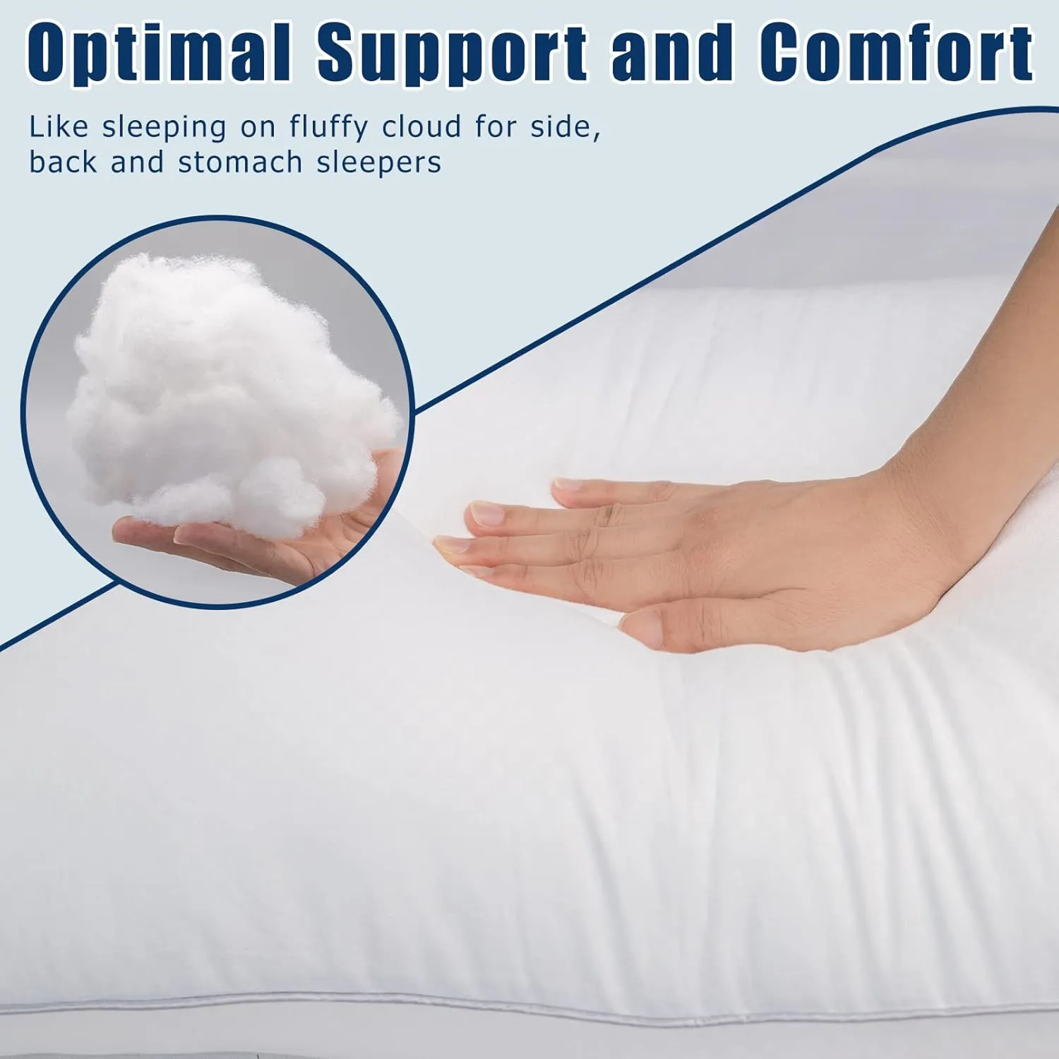 Bed Pillows for Sleeping 2 Pack, Standard Size Pillows Set of 2,Down Alternative Filling, Pillow for Back, Stomach or Side Sleepers Grey
