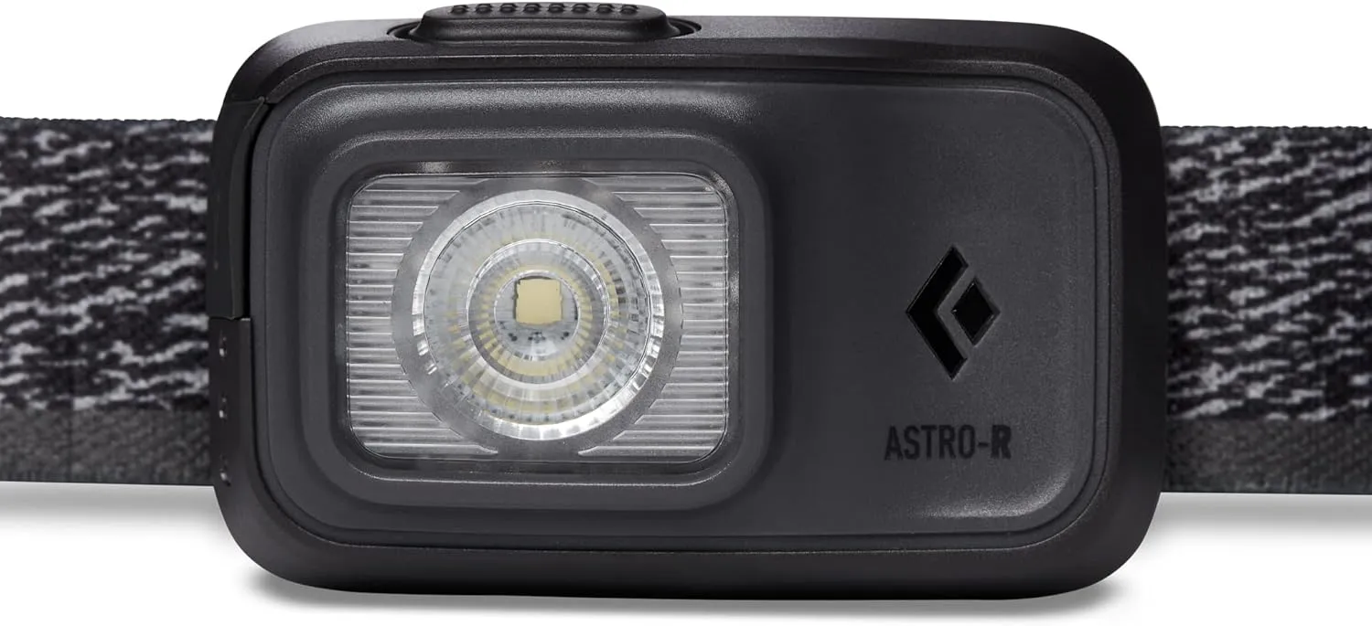 BLACK DIAMOND Astro 300-R Rechargeable LED Headlamp, Dimmable IPX4 Rainproof Headlamp for Camping, Hiking, Running, Work, Travel, Graphite