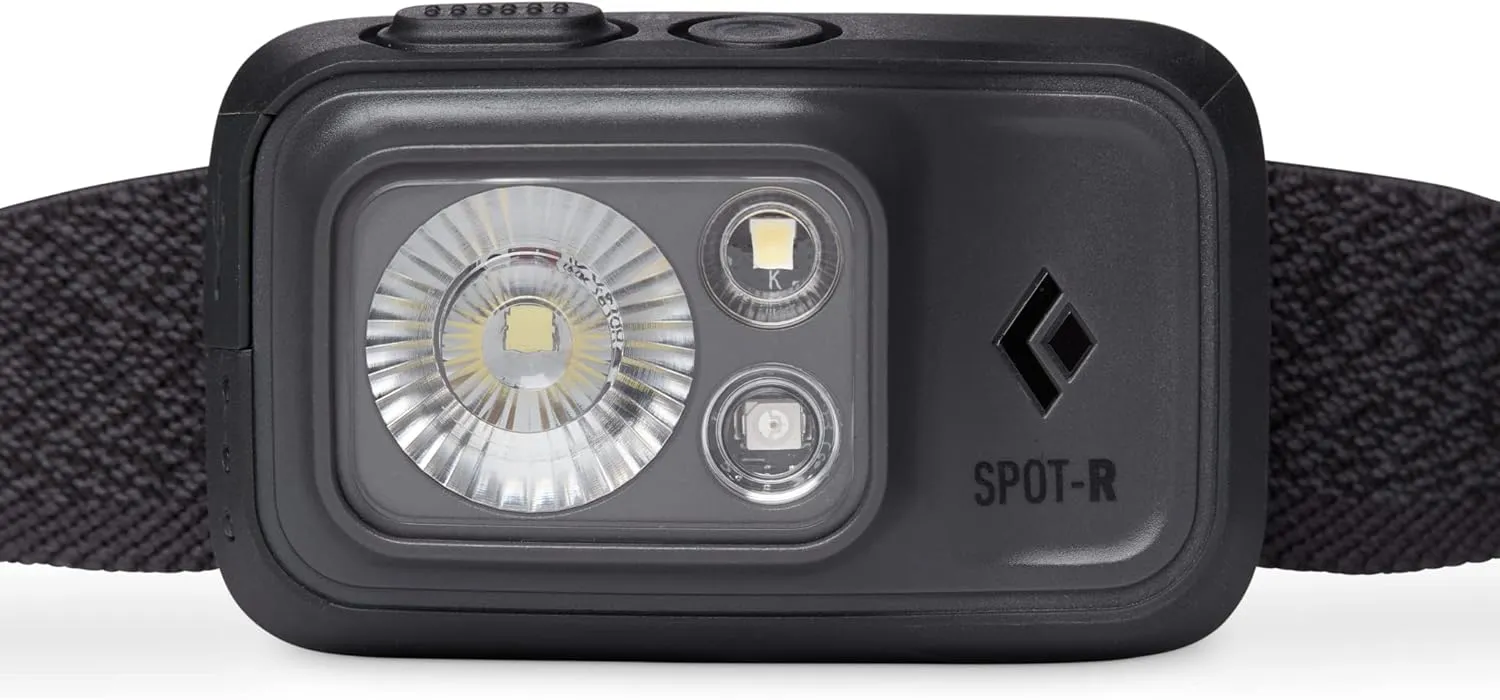 BLACK DIAMOND Spot 400-R Rechargeable LED Headlamp, Waterproof and Dimmable for Camping, Hiking, Running, Hunting, Work with Red Light Headlamp Mode