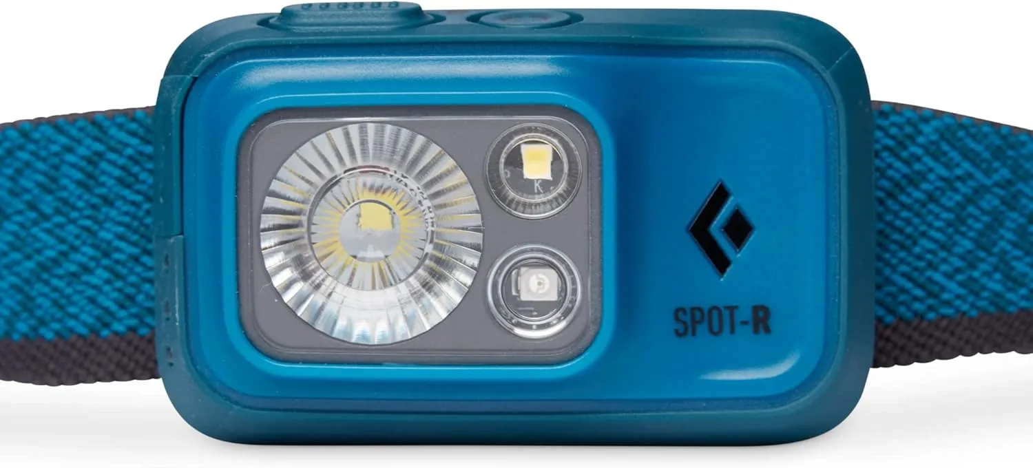 BLACK DIAMOND Spot 400-R Rechargeable LED Headlamp, Waterproof and Dimmable for Camping, Hiking, Running, Hunting, Work with Red Light Headlamp Mode