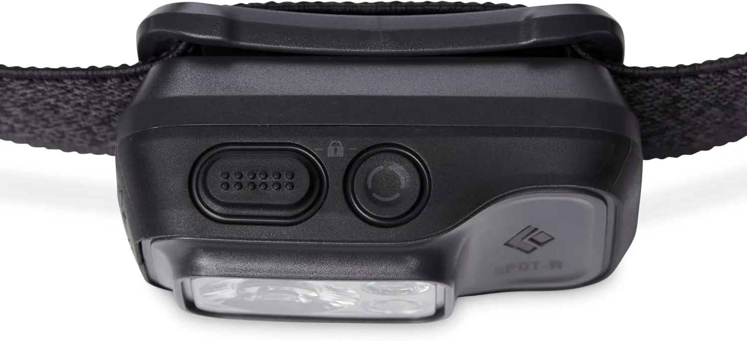 BLACK DIAMOND Spot 400-R Rechargeable LED Headlamp, Waterproof and Dimmable for Camping, Hiking, Running, Hunting, Work with Red Light Headlamp Mode