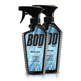 BOD man Fragrance Body Spray, Dark Ice, 8 fl oz (Pack of 2)