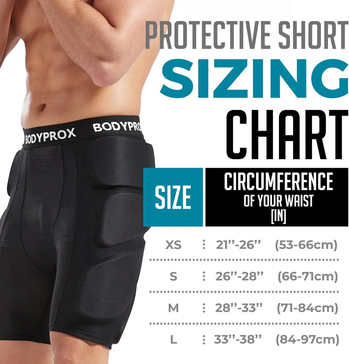 Bodyprox Protective Padded Shorts for Snowboard,Skate and Ski,3D Protection for Hip,Butt and Tailbone
