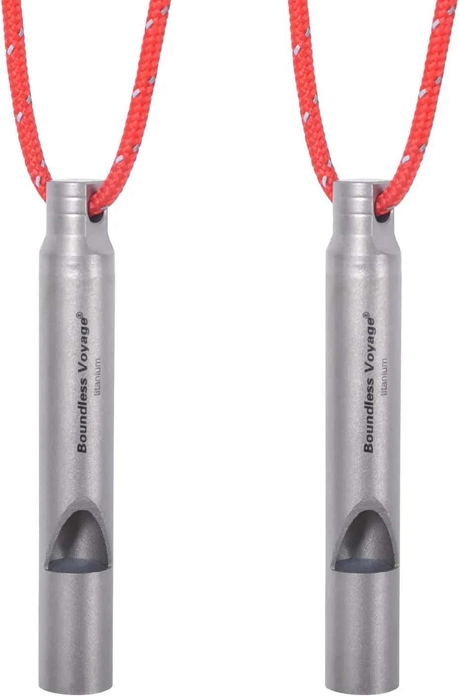 Boundless Voyage Titanium Whistle Emergency Survival Safety Whistles with Lanyard Loud for Outdoor Camping Hiking Coaches Training Sports Keychain Whistle
