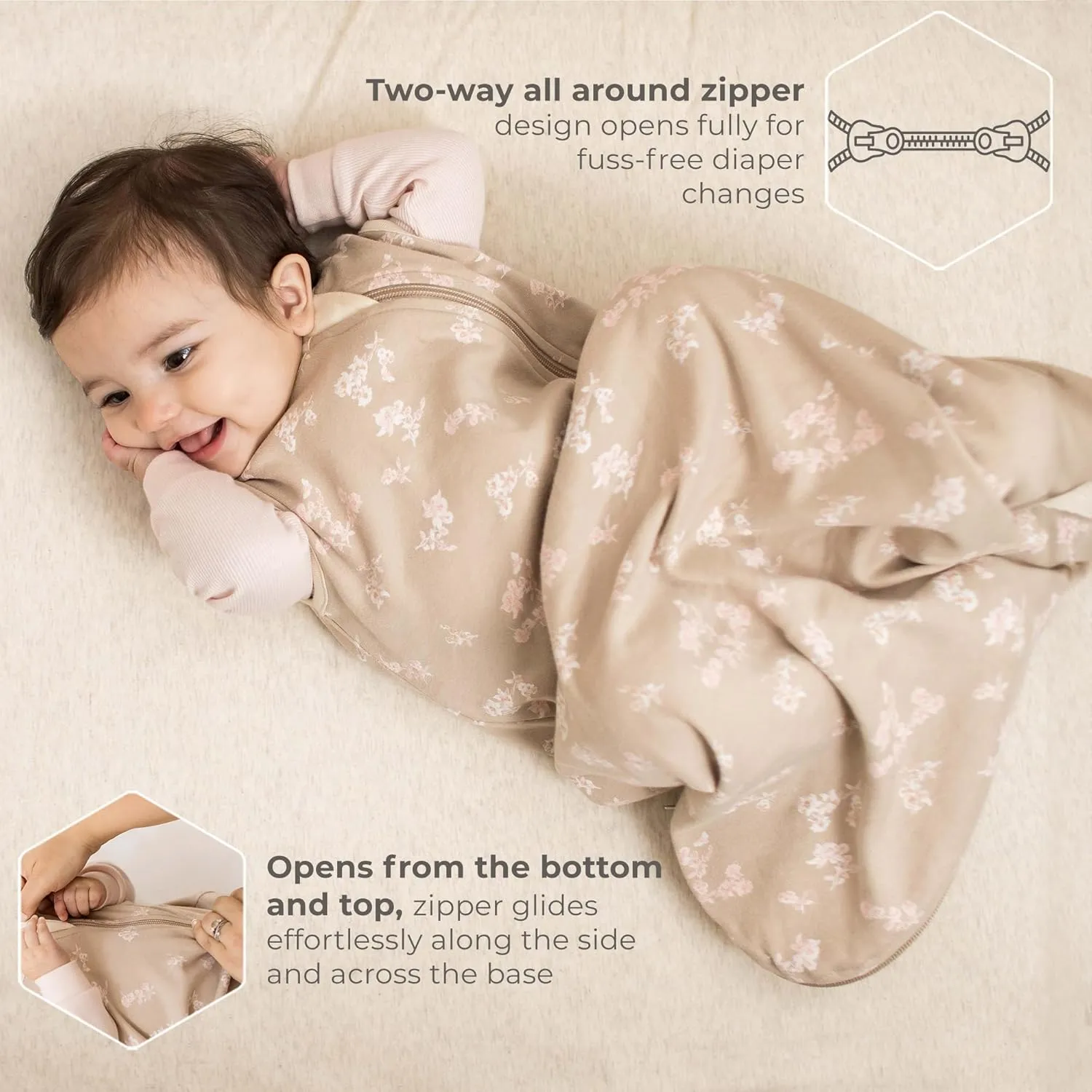 Burt's Bees Baby Beekeeper Infant Wearable Blanket, 100% Organic Cotton Unisex, Girl, Boy Swaddle Transition Sack