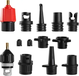 CANIPHA Inflatable SUP Pump Adaptor, Paddle Board SUP Valve Adapter with 9 Standard Conventional Air Pump Nozzles for Inflatables SUP Inflator Adapter Inflatable Boat Paddle Board SUP Board