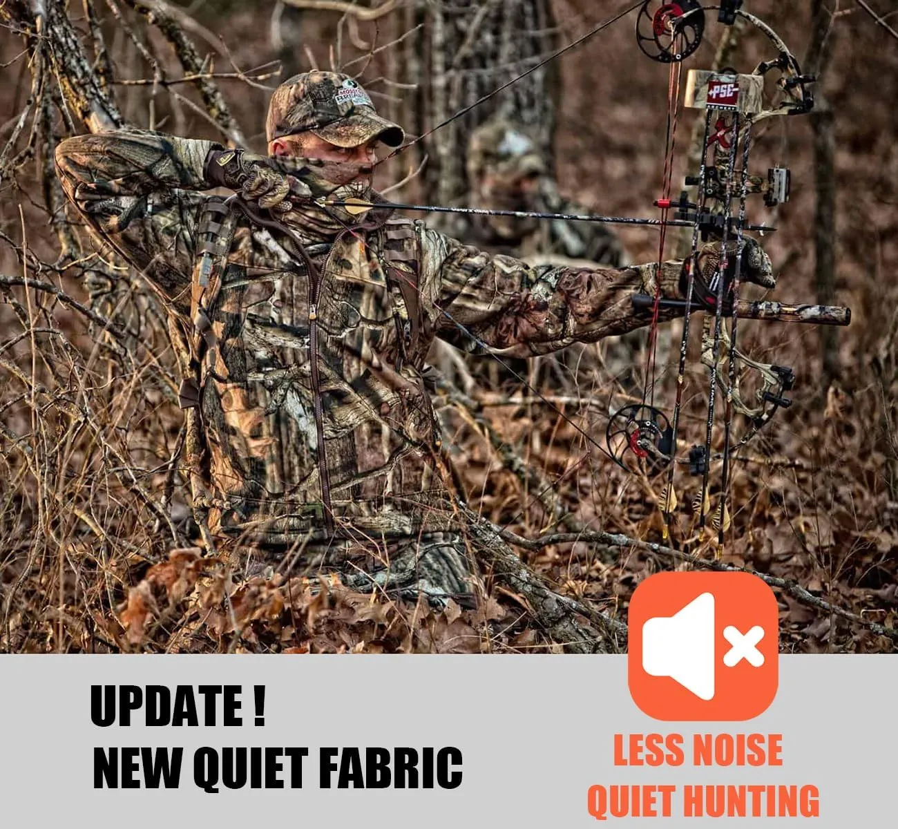 CARWORNIC Men's Camo Quiet Hunting Jacket Waterproof Softshell Fleece Lined Camouflage Outdoor Hiking Fishing Coat