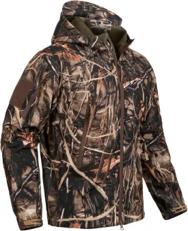 CARWORNIC Men's Camo Quiet Hunting Jacket Waterproof Softshell Fleece Lined Camouflage Outdoor Hiking Fishing Coat