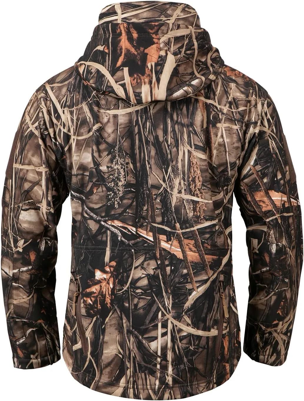 CARWORNIC Men's Camo Quiet Hunting Jacket Waterproof Softshell Fleece Lined Camouflage Outdoor Hiking Fishing Coat