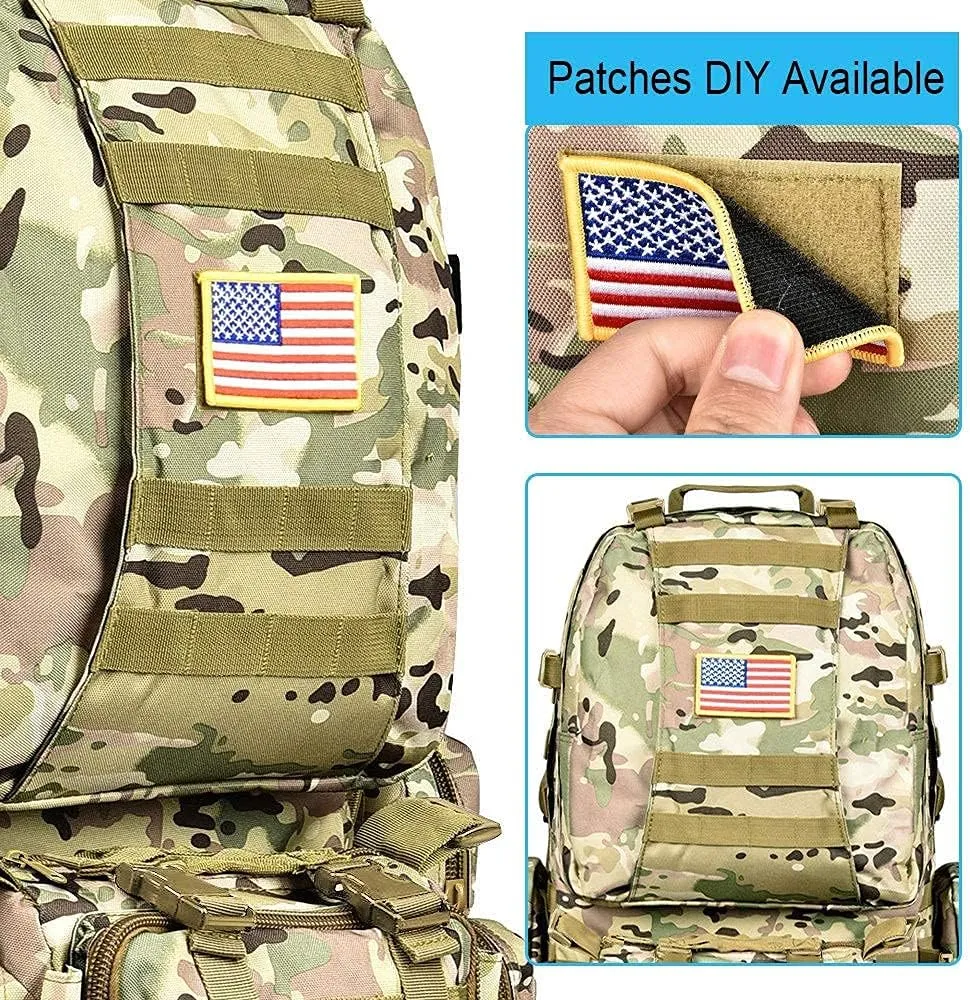 CVLIFE Tactical Backpack Military Army Rucksack 60L Large Assault Pack Detachable Molle Bag