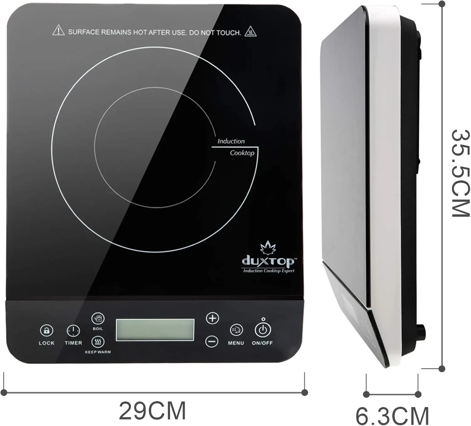 Duxtop Portable Induction Cooktop, Countertop Burner Induction Hot Plate with LCD Sensor Touch 1800 Watts, Black 9610LS BT-200DZ
