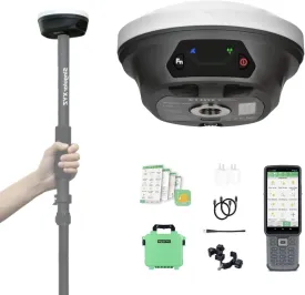 E1 Lite GNSS RTK GPS Surveying Equipment  1408 Channels RTK Rover for High-Precision Measurement, Land Survey, Topographic Mapping, CORS Correction, with SC200 Collector & Software, FCC Certified